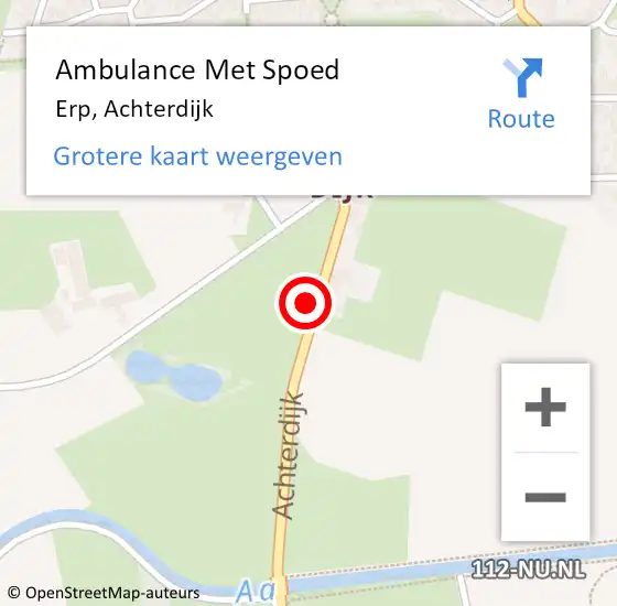 Locatie op kaart van de 112 melding: Ambulance Met Spoed Naar Erp, Achterdijk op 2 juni 2020 19:46