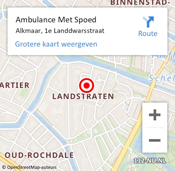 Locatie op kaart van de 112 melding: Ambulance Met Spoed Naar Alkmaar, 1e Landdwarsstraat op 2 juni 2020 20:21