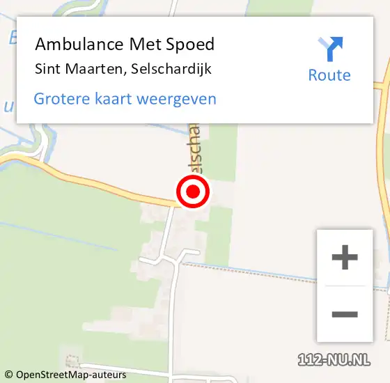 Locatie op kaart van de 112 melding: Ambulance Met Spoed Naar Sint Maarten, Selschardijk op 2 juni 2020 20:49