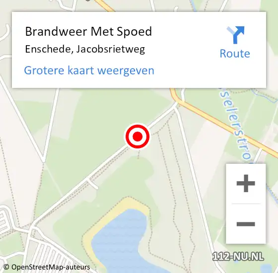 Locatie op kaart van de 112 melding: Brandweer Met Spoed Naar Enschede, Jacobsrietweg op 2 juni 2020 21:56