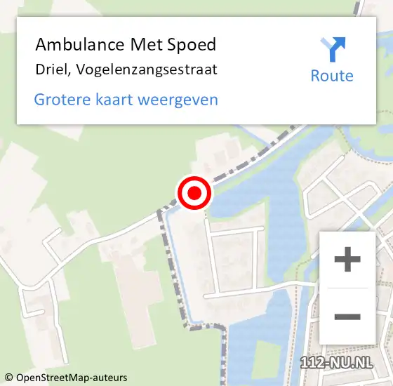 Locatie op kaart van de 112 melding: Ambulance Met Spoed Naar Driel, Vogelenzangsestraat op 2 juni 2020 22:12