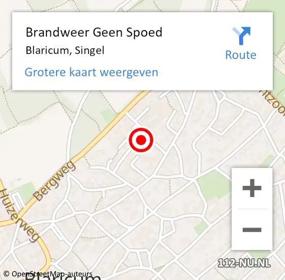 Locatie op kaart van de 112 melding: Brandweer Geen Spoed Naar Blaricum, Singel op 2 juni 2020 22:29