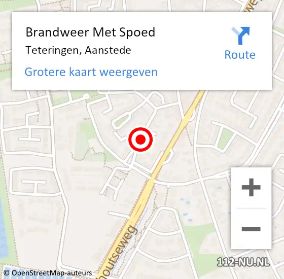 Locatie op kaart van de 112 melding: Brandweer Met Spoed Naar Teteringen, Aanstede op 3 juni 2020 04:04