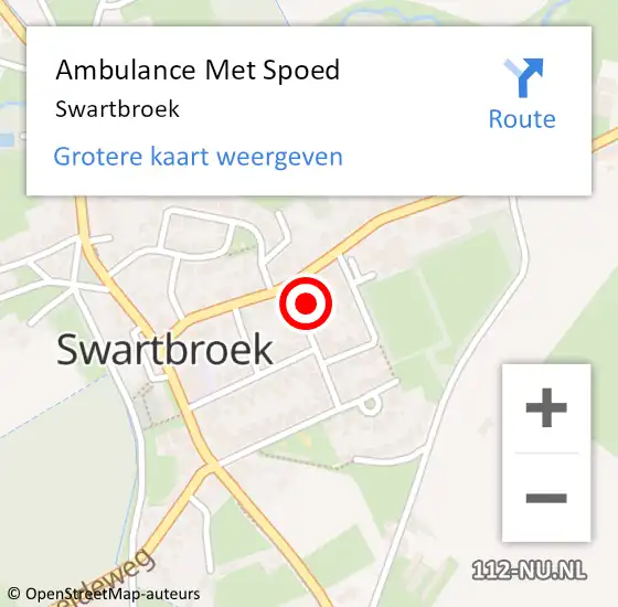 Locatie op kaart van de 112 melding: Ambulance Met Spoed Naar Swartbroek op 8 mei 2014 14:50