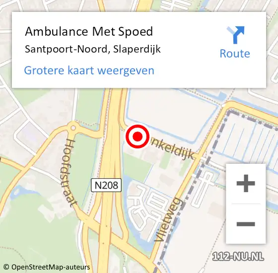 Locatie op kaart van de 112 melding: Ambulance Met Spoed Naar Santpoort-Noord, Slaperdijk op 3 juni 2020 13:32