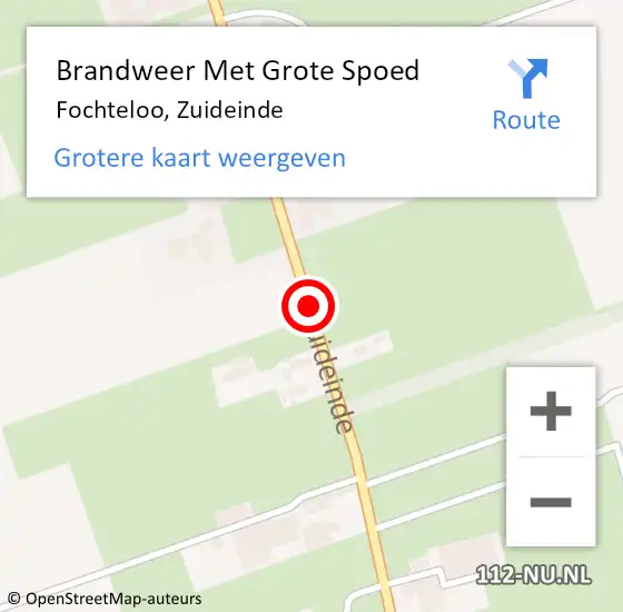 Locatie op kaart van de 112 melding: Brandweer Met Grote Spoed Naar Fochteloo, Zuideinde op 3 juni 2020 13:38