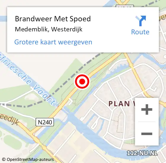 Locatie op kaart van de 112 melding: Brandweer Met Spoed Naar Medemblik, Westerdijk op 3 juni 2020 14:00