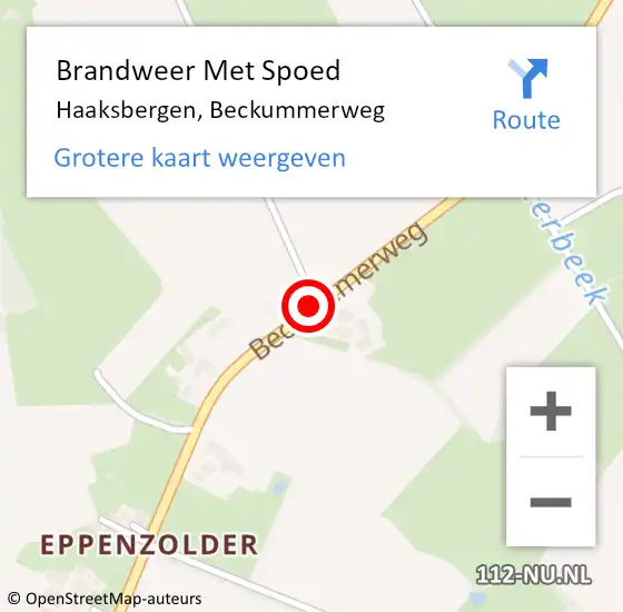 Locatie op kaart van de 112 melding: Brandweer Met Spoed Naar Haaksbergen, Beckummerweg op 3 juni 2020 14:13