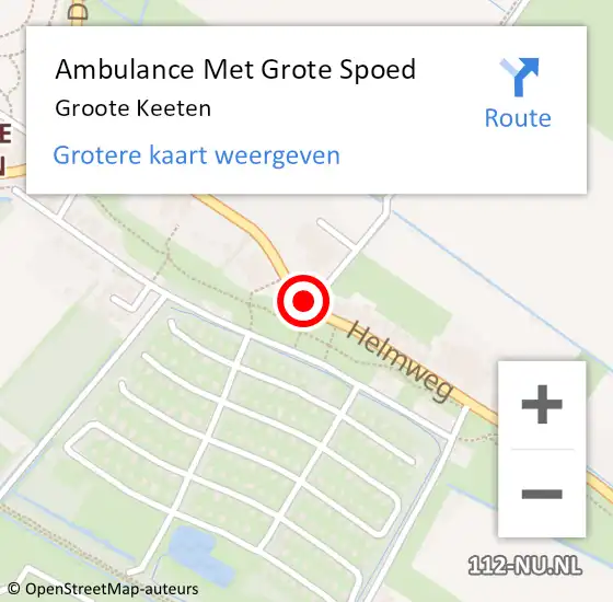Locatie op kaart van de 112 melding: Ambulance Met Grote Spoed Naar Groote Keeten op 3 juni 2020 15:09