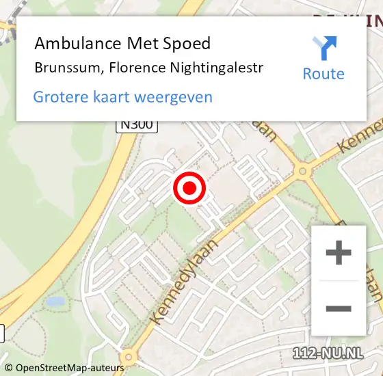 Locatie op kaart van de 112 melding: Ambulance Met Spoed Naar Brunssum, Florence Nightingalestr op 8 mei 2014 15:13