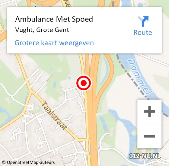 Locatie op kaart van de 112 melding: Ambulance Met Spoed Naar Vught, Grote Gent op 3 juni 2020 15:24