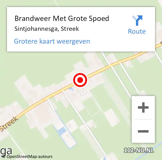 Locatie op kaart van de 112 melding: Brandweer Met Grote Spoed Naar Sintjohannesga, Streek op 3 juni 2020 17:22