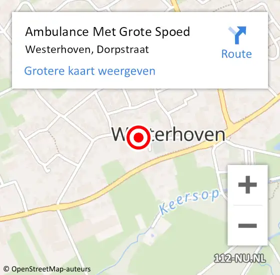 Locatie op kaart van de 112 melding: Ambulance Met Grote Spoed Naar Westerhoven, Dorpstraat op 3 juni 2020 20:02