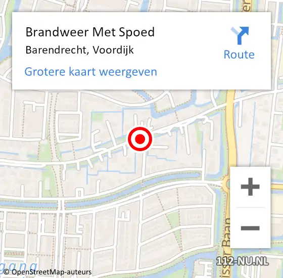 Locatie op kaart van de 112 melding: Brandweer Met Spoed Naar Barendrecht, Voordijk op 3 juni 2020 20:15