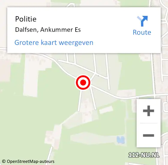 Locatie op kaart van de 112 melding: Politie Dalfsen, Ankummer Es op 3 juni 2020 21:59