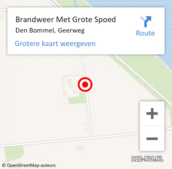 Locatie op kaart van de 112 melding: Brandweer Met Grote Spoed Naar Den Bommel, Geerweg op 3 juni 2020 23:19