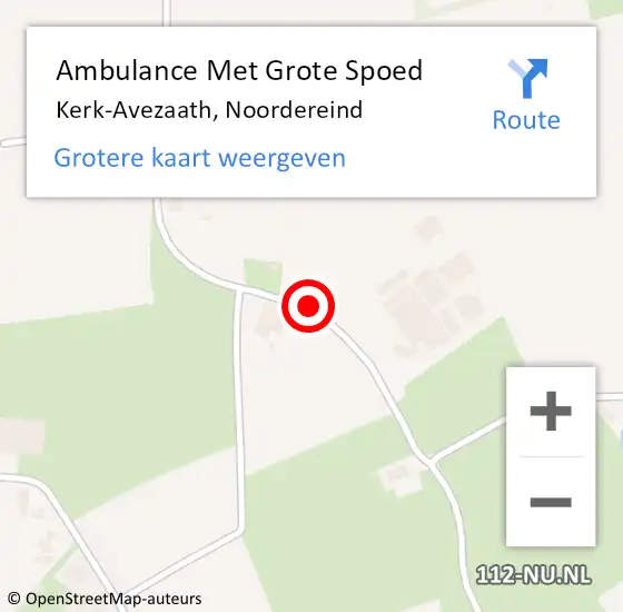 Locatie op kaart van de 112 melding: Ambulance Met Grote Spoed Naar Kerk-Avezaath, Noordereind op 3 juni 2020 23:31