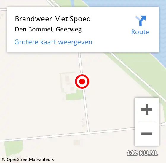 Locatie op kaart van de 112 melding: Brandweer Met Spoed Naar Den Bommel, Geerweg op 3 juni 2020 23:47