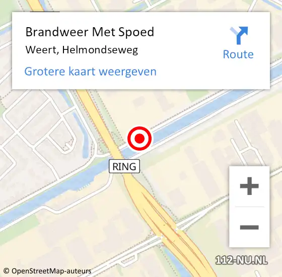 Locatie op kaart van de 112 melding: Brandweer Met Spoed Naar Weert, Helmondseweg op 4 juni 2020 09:49