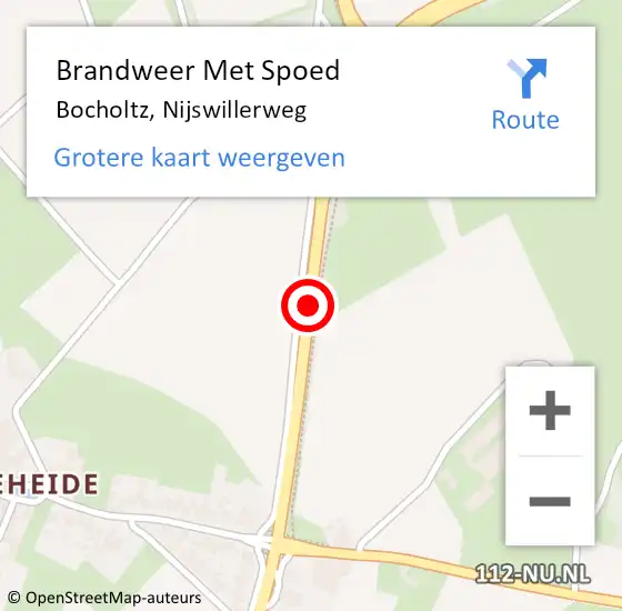 Locatie op kaart van de 112 melding: Brandweer Met Spoed Naar Bocholtz, Nijswillerweg op 4 juni 2020 09:53