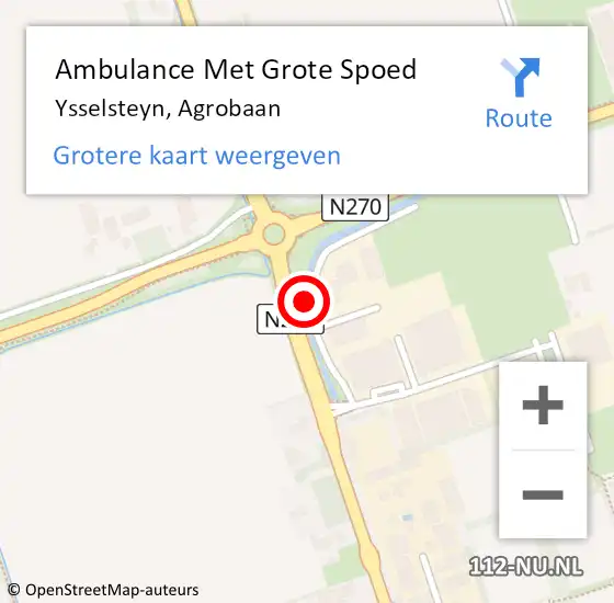 Locatie op kaart van de 112 melding: Ambulance Met Grote Spoed Naar Ysselsteyn, Agrobaan op 8 mei 2014 16:46