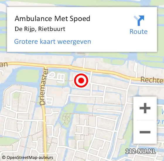 Locatie op kaart van de 112 melding: Ambulance Met Spoed Naar De Rijp, Rietbuurt op 4 juni 2020 14:43