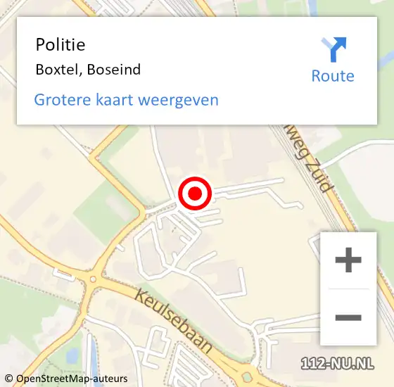 Locatie op kaart van de 112 melding: Politie Boxtel, Boseind op 4 juni 2020 14:59