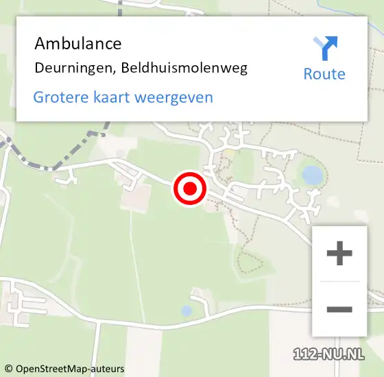 Locatie op kaart van de 112 melding: Ambulance Deurningen, Beldhuismolenweg op 4 juni 2020 15:27