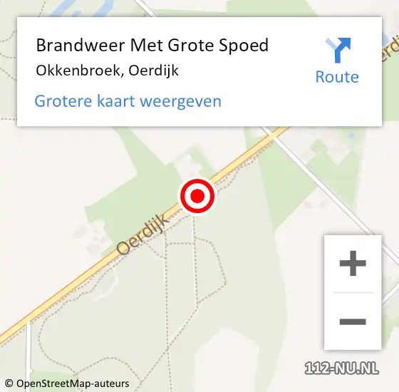 Locatie op kaart van de 112 melding: Brandweer Met Grote Spoed Naar Okkenbroek, Oerdijk op 4 juni 2020 15:49