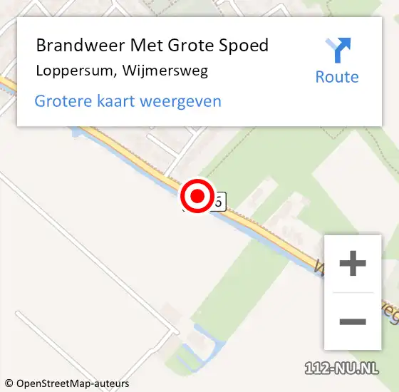 Locatie op kaart van de 112 melding: Brandweer Met Grote Spoed Naar Loppersum, Wijmersweg op 4 juni 2020 16:47