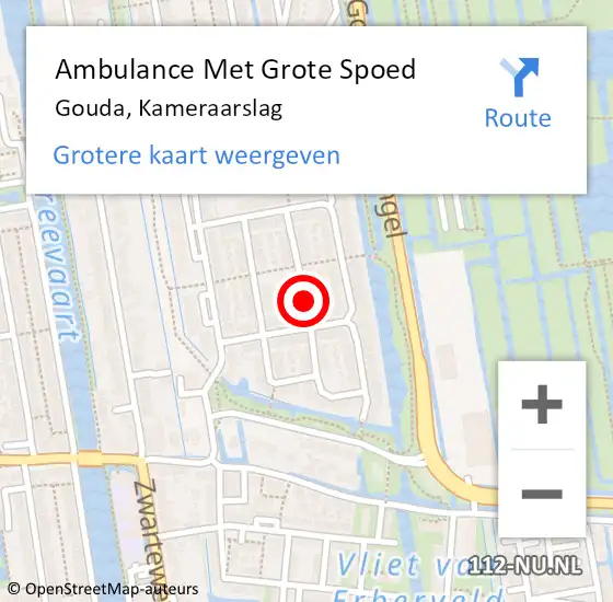 Locatie op kaart van de 112 melding: Ambulance Met Grote Spoed Naar Gouda, Kameraarslag op 4 juni 2020 17:05