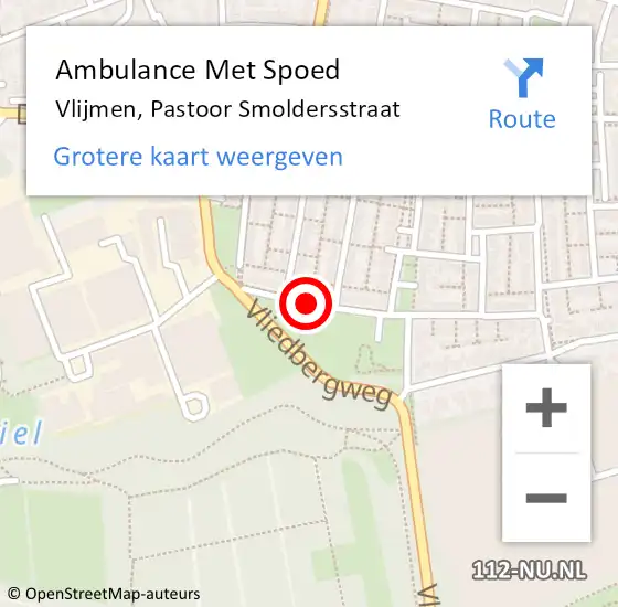 Locatie op kaart van de 112 melding: Ambulance Met Spoed Naar Vlijmen, Pastoor Smoldersstraat op 4 juni 2020 17:06