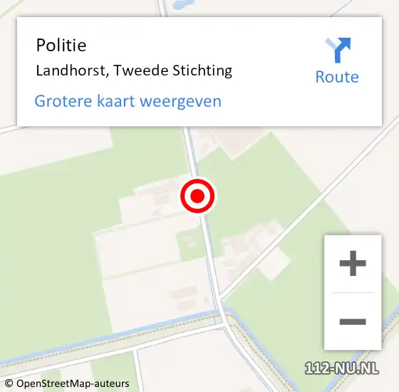 Locatie op kaart van de 112 melding: Politie Landhorst, Tweede Stichting op 4 juni 2020 18:48