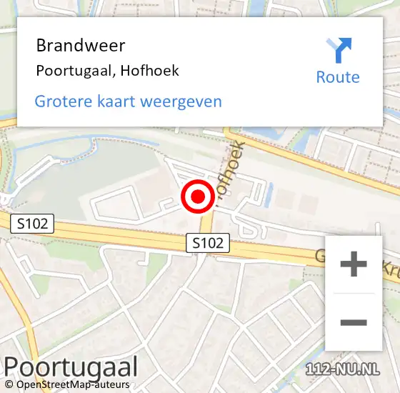 Locatie op kaart van de 112 melding: Brandweer Poortugaal, Hofhoek op 4 juni 2020 19:30