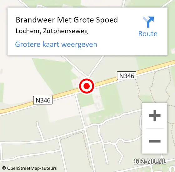 Locatie op kaart van de 112 melding: Brandweer Met Grote Spoed Naar Lochem, Zutphenseweg op 4 juni 2020 19:55