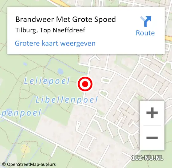 Locatie op kaart van de 112 melding: Brandweer Met Grote Spoed Naar Tilburg, Top Naeffdreef op 4 juni 2020 20:26