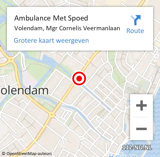 Locatie op kaart van de 112 melding: Ambulance Met Spoed Naar Volendam, Mgr Cornelis Veermanlaan op 4 juni 2020 20:31