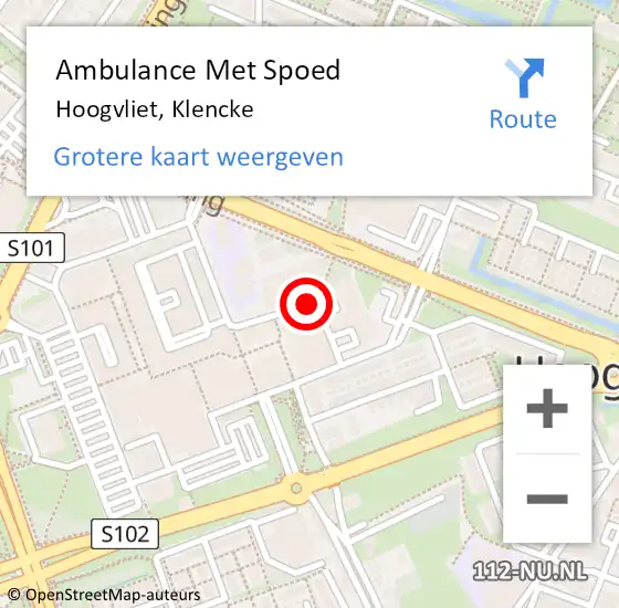 Locatie op kaart van de 112 melding: Ambulance Met Spoed Naar Hoogvliet, Klencke op 4 juni 2020 20:37