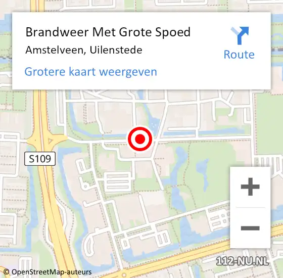 Locatie op kaart van de 112 melding: Brandweer Met Grote Spoed Naar Amstelveen, Uilenstede op 4 juni 2020 21:23