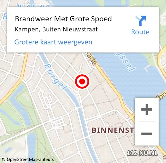 Locatie op kaart van de 112 melding: Brandweer Met Grote Spoed Naar Kampen, Buiten Nieuwstraat op 4 juni 2020 22:43