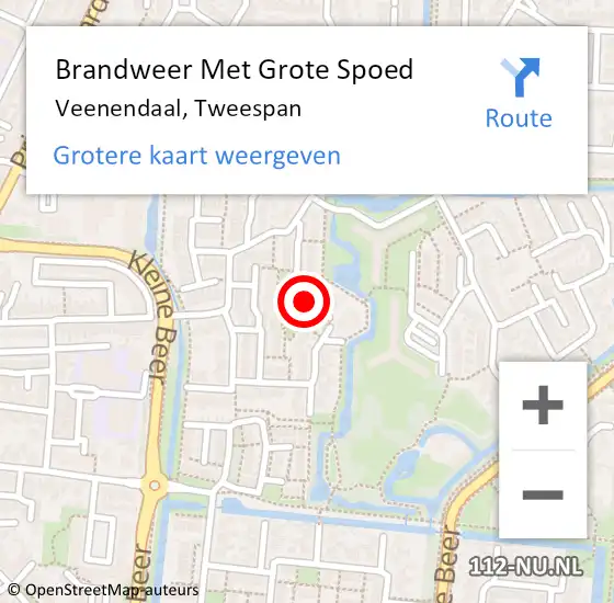 Locatie op kaart van de 112 melding: Brandweer Met Grote Spoed Naar Veenendaal, Tweespan op 5 juni 2020 00:48