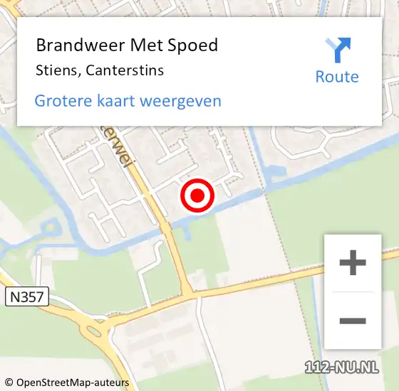 Locatie op kaart van de 112 melding: Brandweer Met Spoed Naar Stiens, Canterstins op 5 juni 2020 07:33