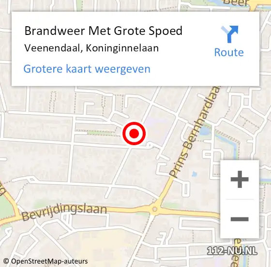 Locatie op kaart van de 112 melding: Brandweer Met Grote Spoed Naar Veenendaal, Koninginnelaan op 5 juni 2020 08:45