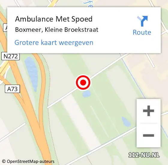 Locatie op kaart van de 112 melding: Ambulance Met Spoed Naar Boxmeer, Kleine Broekstraat op 5 juni 2020 09:14