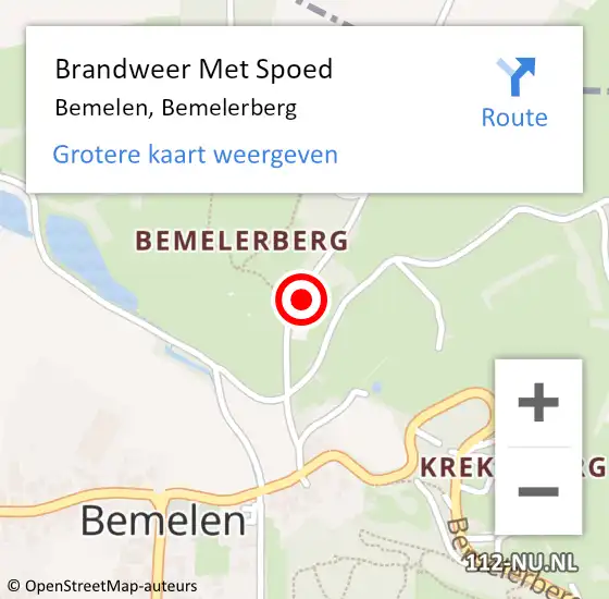 Locatie op kaart van de 112 melding: Brandweer Met Spoed Naar Bemelen, Bemelerberg op 5 juni 2020 09:56