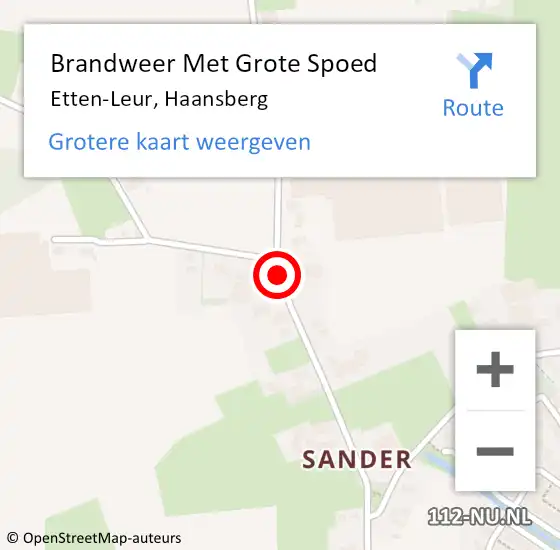 Locatie op kaart van de 112 melding: Brandweer Met Grote Spoed Naar Etten-Leur, Haansberg op 5 juni 2020 10:39