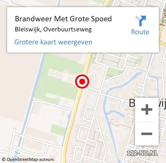 Locatie op kaart van de 112 melding: Brandweer Met Grote Spoed Naar Bleiswijk, Overbuurtseweg op 5 juni 2020 12:08
