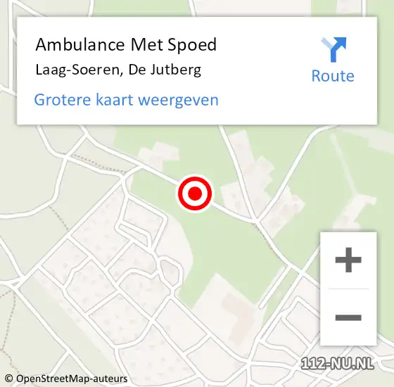 Locatie op kaart van de 112 melding: Ambulance Met Spoed Naar Laag-Soeren, De Jutberg op 5 juni 2020 12:49