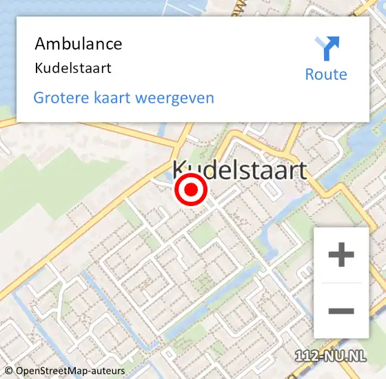 Locatie op kaart van de 112 melding: Ambulance Kudelstaart op 5 juni 2020 14:33