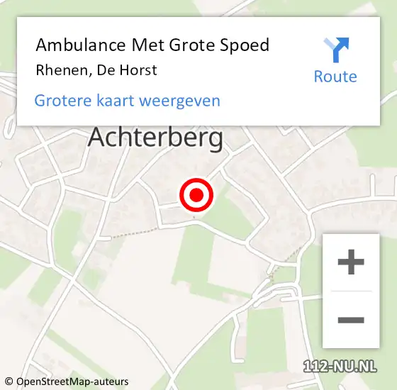 Locatie op kaart van de 112 melding: Ambulance Met Grote Spoed Naar Rhenen, De Horst op 5 juni 2020 14:58